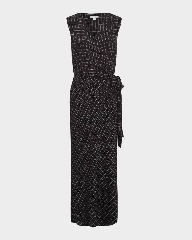 Trellis Plaid Wrap Dress